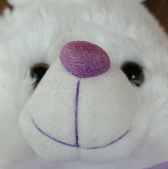 14" Plush Purple Striped Bunny - Picture 3 of 6